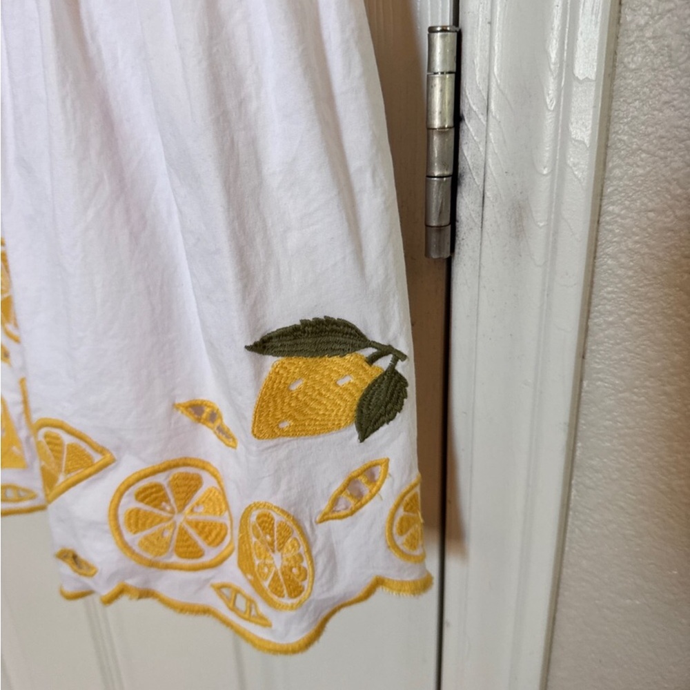 Anthropologie COREY LYNN CALTER Lemon Print Dress Embroidered Destiny Sundress - Picture 11 of 16